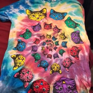 Psychedelic Cat Tie-Dye Rainbow T 🐱🌈